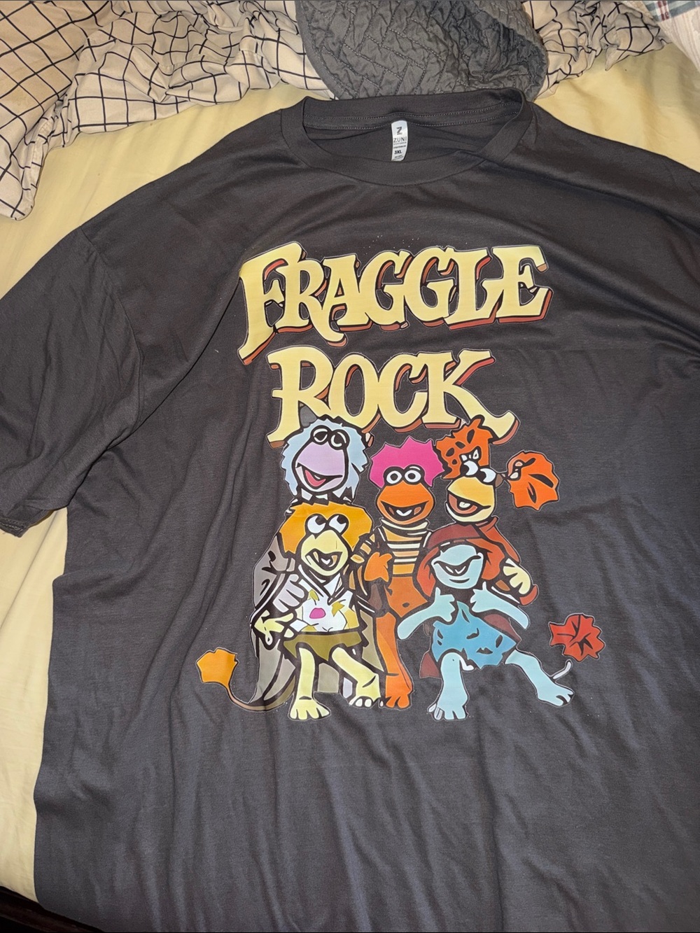 Fraggle Rock Graphic Tee - Black Multicolor Character Print